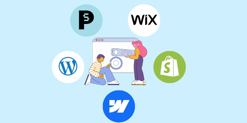 wordpress, prestashop, wix, webflow, shopify